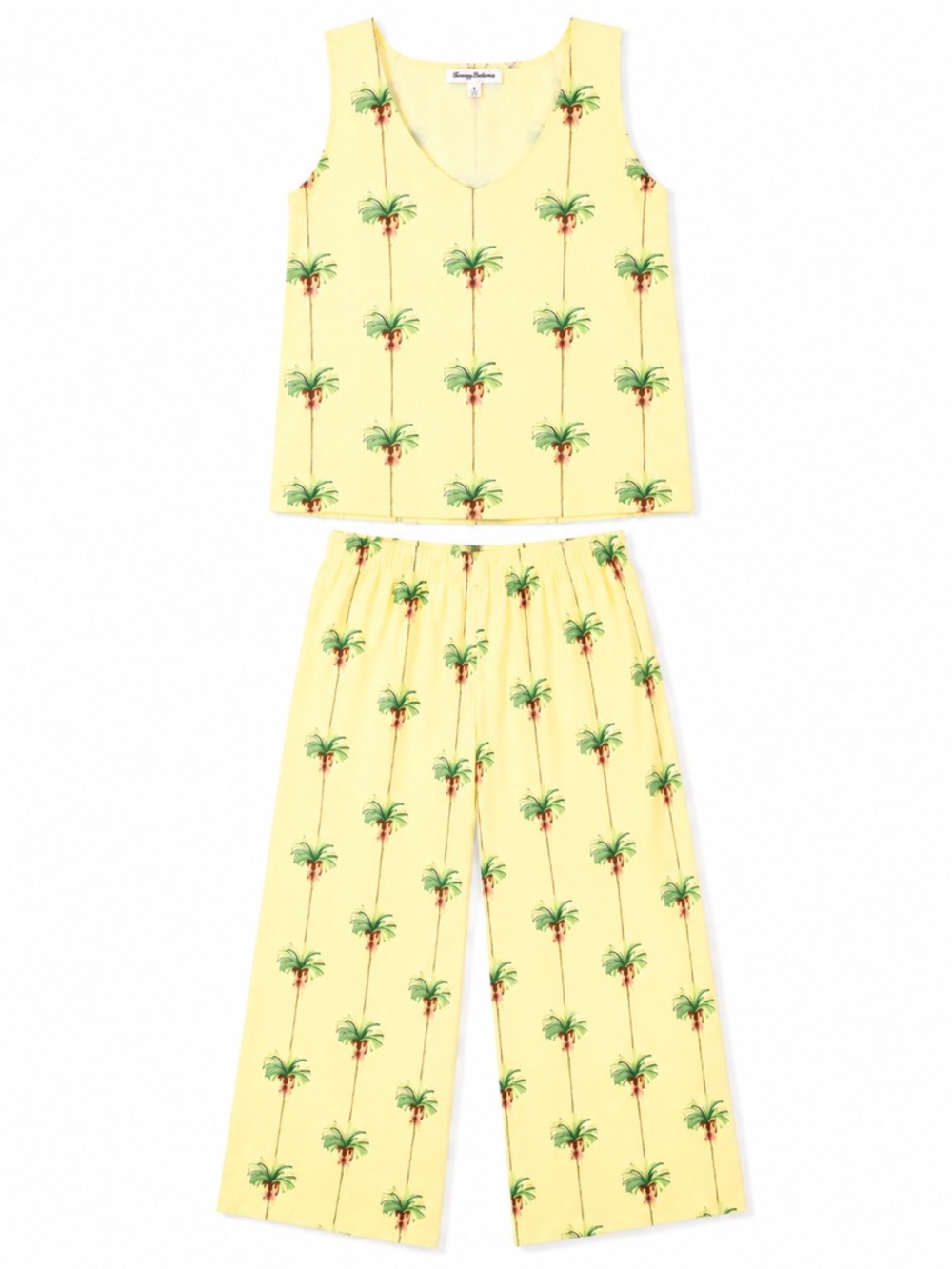 New - Tommy Bahama Light Yellow Palm Tree Pajama Lounge Set | Size Small